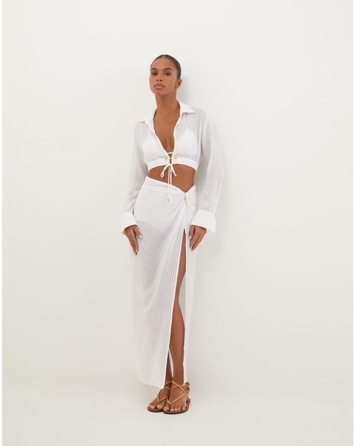 ViX White Alexia Detail Blouse