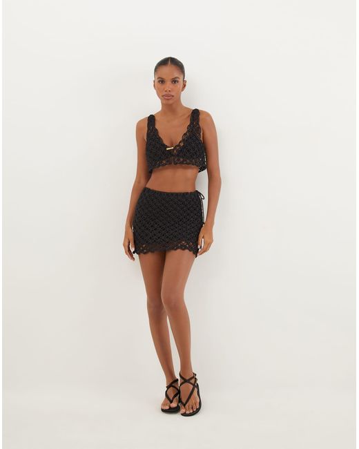 ViX Black Gio Macrame Mini Skirt