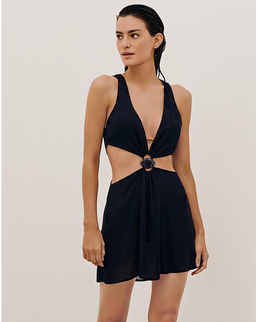 ViX Blue Rita Detail Short Cover Up (final Sale)