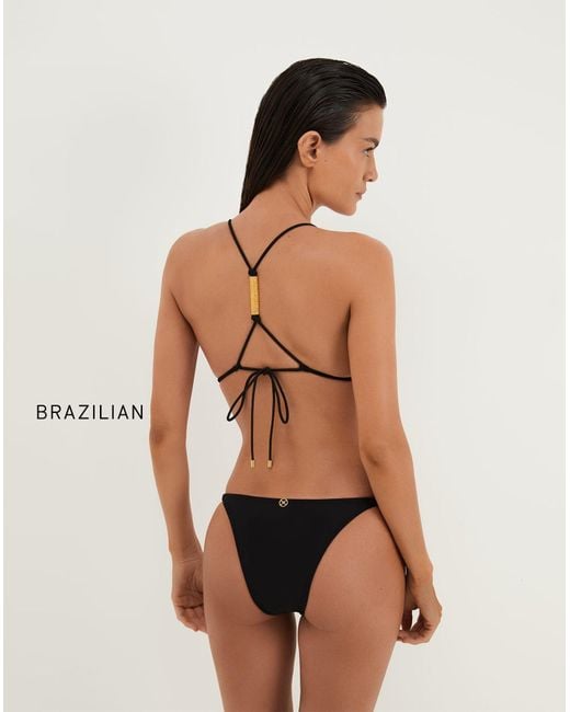 ViX Black Matte Stacy T Back Tri Top