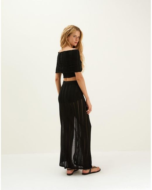 ViX Black Knit Solaro Bardot Top