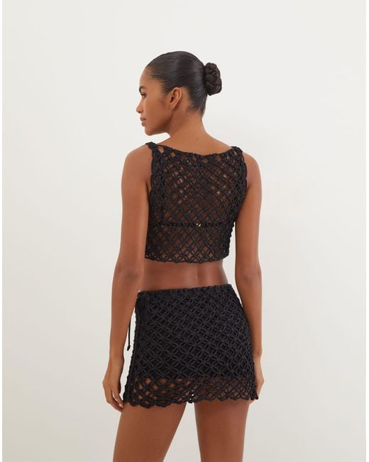 ViX Black Gio Macrame Mini Skirt