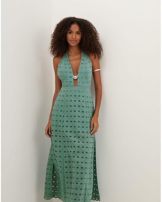 ViX Eyelet Maryse Long Dress (exchange Only) in Green | Lyst