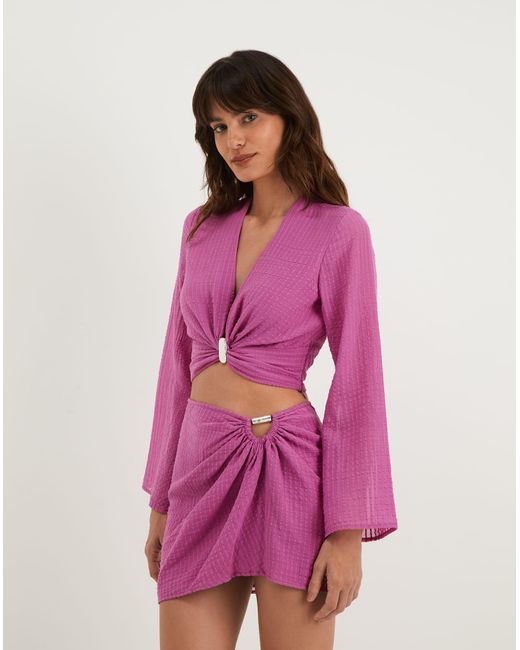 ViX Pink Lucie Long Sleeve Blouse