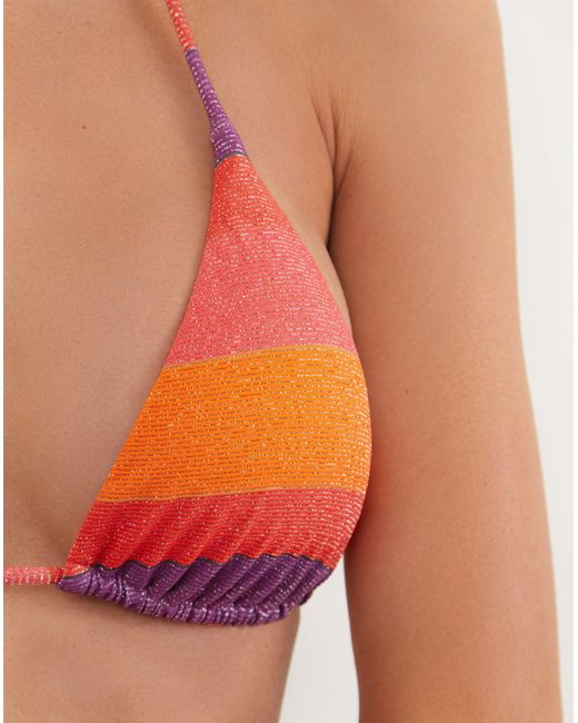 ViX Red Lurex Tri Top