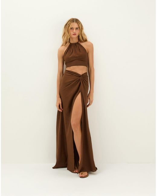 ViX Brown Ibiza High Neck Halter Top