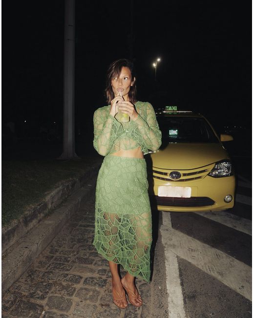 ViX Green Hollie Midi Skirt