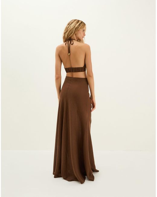 ViX Brown Ibiza High Neck Halter Top