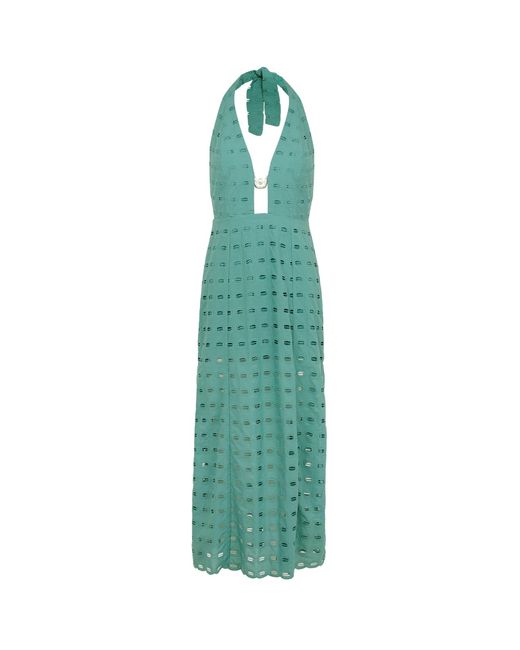 ViX Eyelet Maryse Long Dress (exchange Only) in Green | Lyst