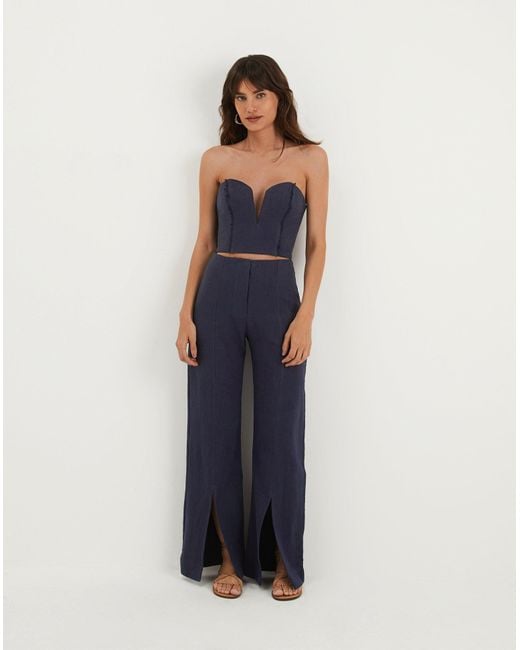 ViX Blue Alain Split Front Pants