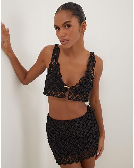 ViX Black Gio Macrame Mini Skirt