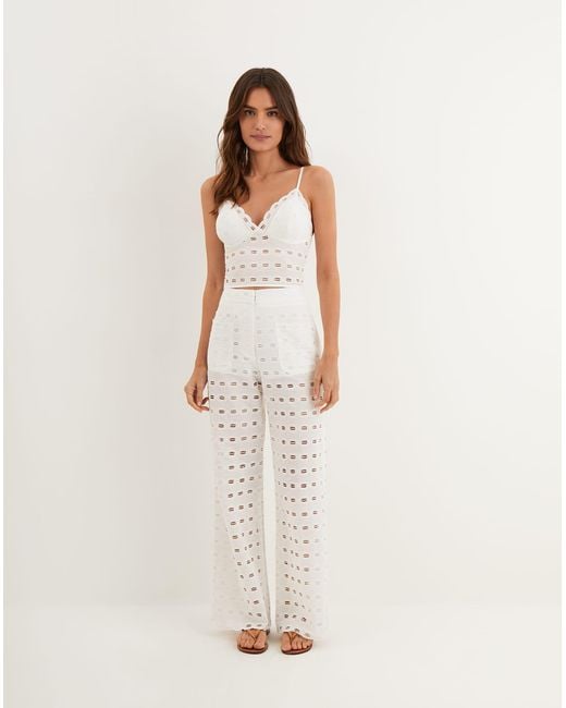 ViX White Eyelet Raya Pants