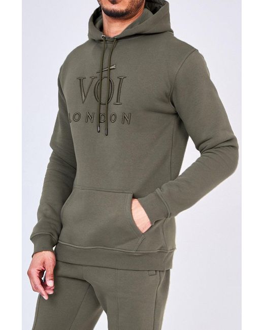 Mens Clothing Activewear Grey in Grey for Men gym and workout clothes Tracksuits and sweat suits Voi London Cotton Holloway Road Over The Head Hoody Tracksuit 