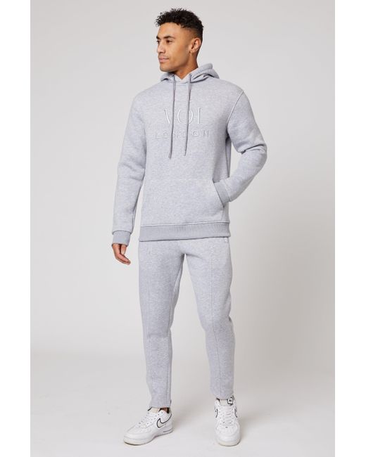Voi London Cotton Holloway Road Over The Head Hoody Tracksuit- Grey ...