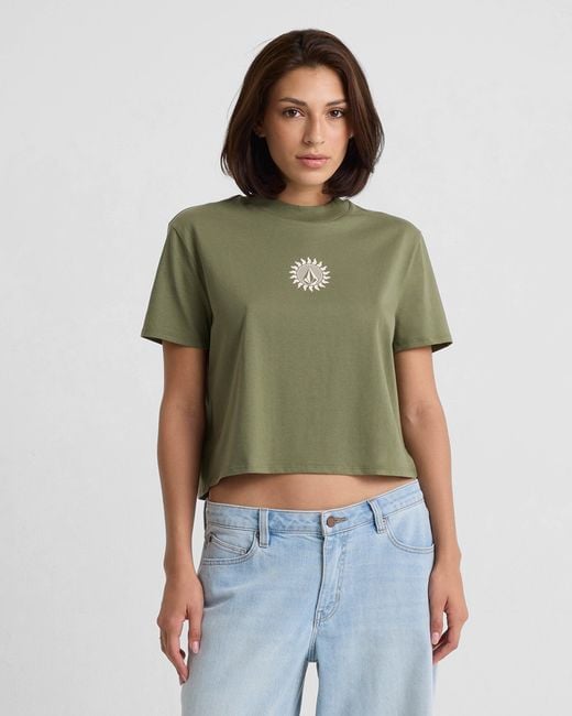 Volcom Green Dial Crop Tee