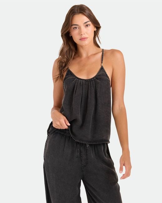 Volcom Black Pleat Heart Cami
