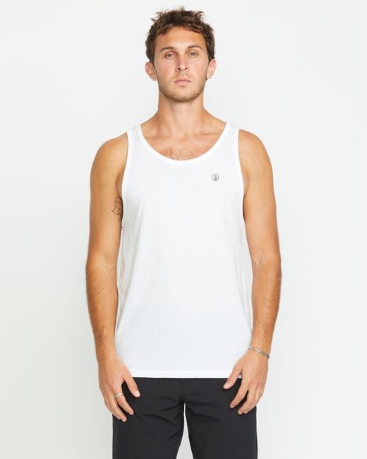 Volcom White Solid Heather Tank for men