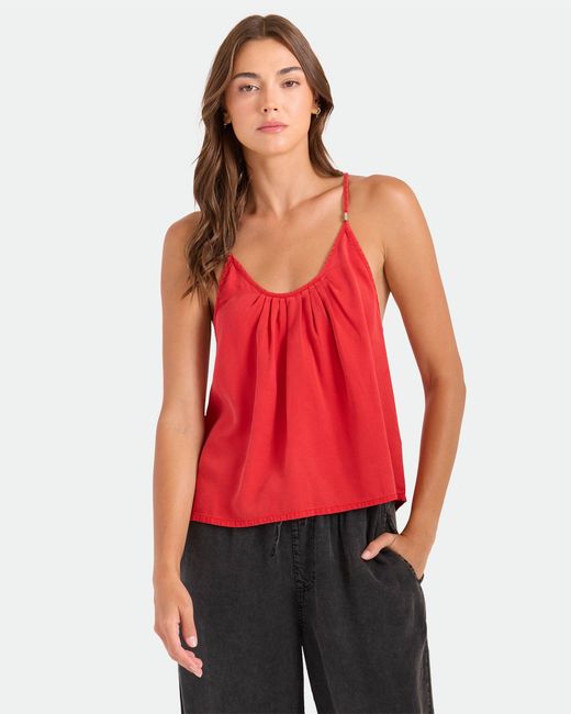 Volcom Red Pleat Heart Cami