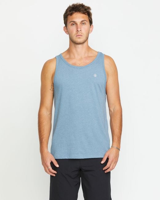Volcom Blue Solid Heather Tank for men