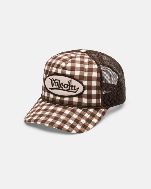 Volcom White Stone Plaid Trucker Hat