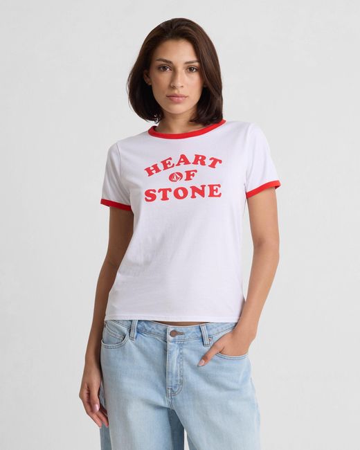 Volcom White Brk Up Ringer Tee