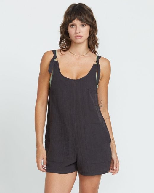 Volcom Multicolor Lil Tie Strap Romper