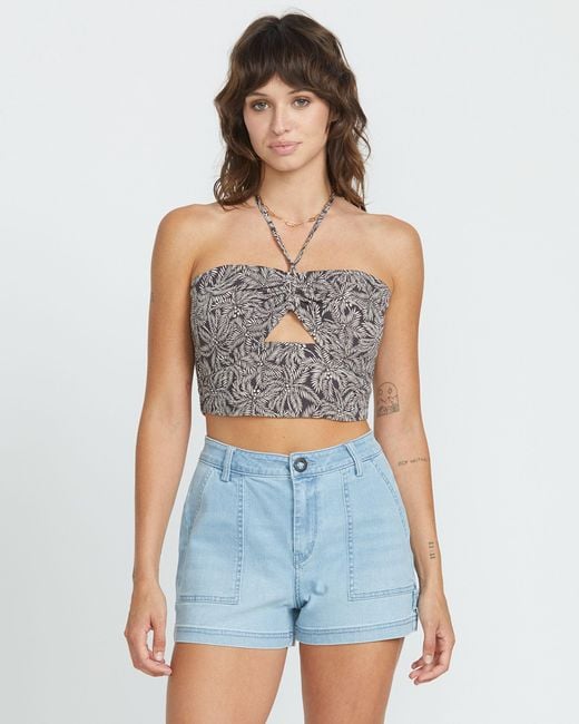 Volcom Blue Be My Frond Top