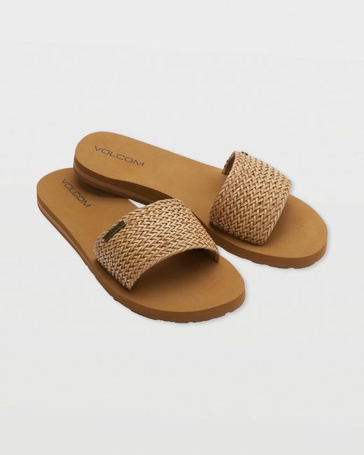 Volcom White Simple Braided Slides