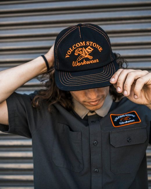 Volcom Black Fundamentals Work Hat for men