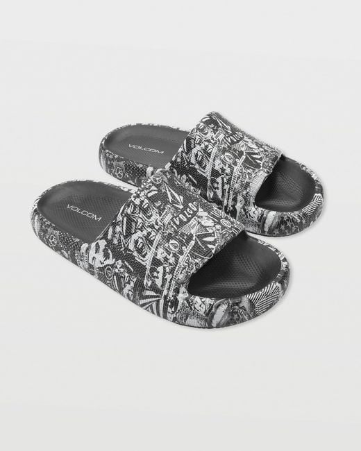 Volcom Gray Stoney Cloud Slides for men