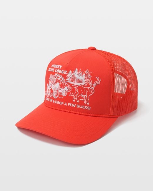 Volcom Red Stoney Trail Trucker Hat for men