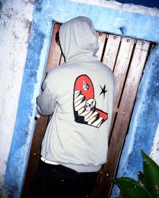 Volcom Gray Featured Artist Seth Conboy Pullover Hoodie for men