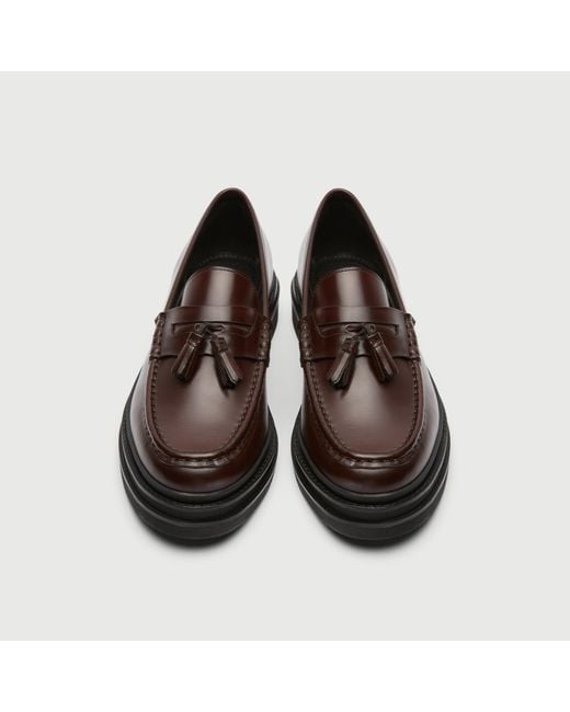 Walk London Black Brooklyn Tassel Loafer for men