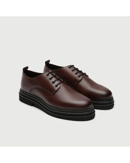 Walk London Brown Brooklyn Derby Shoe for men
