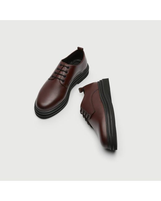 Walk London Brown Brooklyn Derby Shoe for men