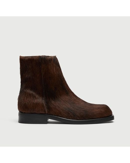Walk London Brown Lambeth Inside Zip Boot for men