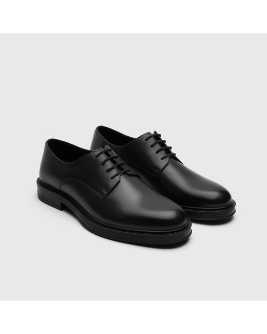 Walk London Black Vincent Derby Shoe for men