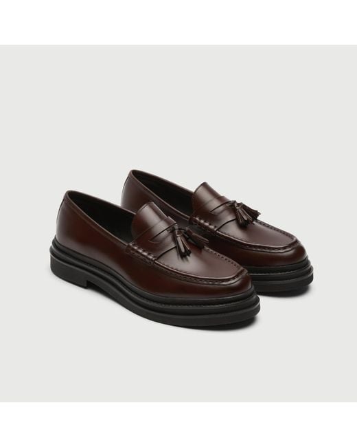 Walk London Black Brooklyn Tassel Loafer for men