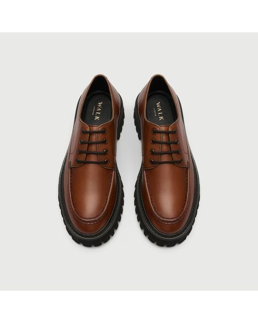Walk London Brown Hopper Lace Shoe for men