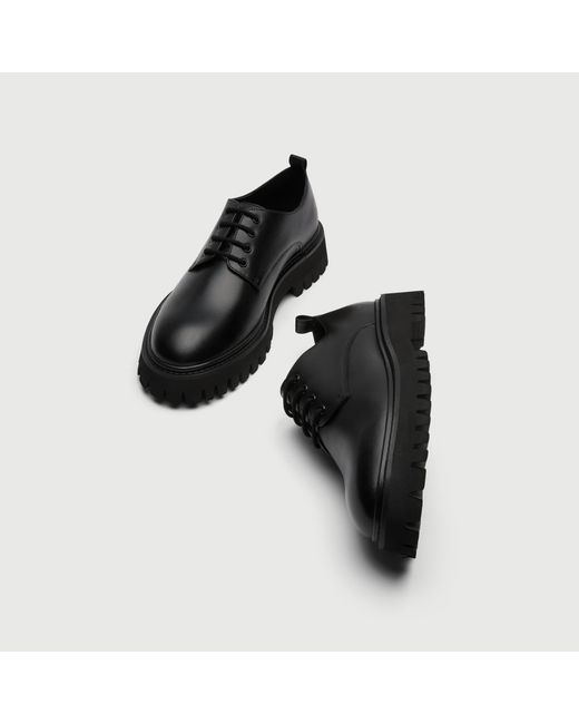 Walk London Black Hopper Derby Shoe for men