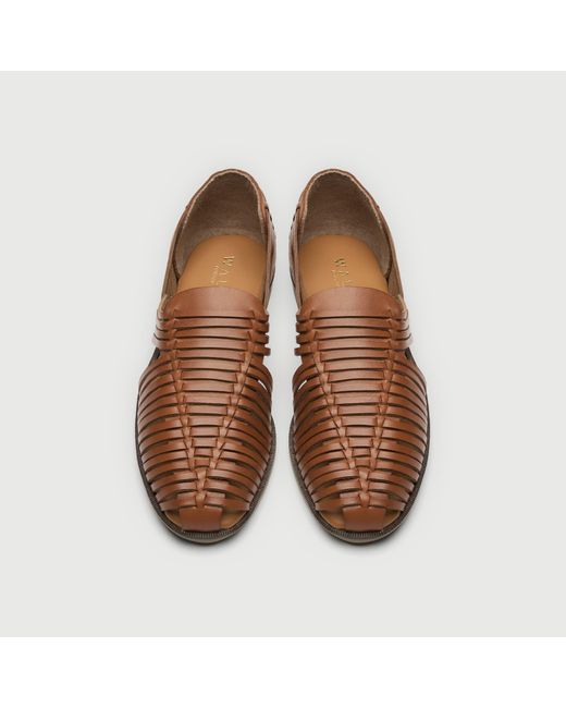 Walk London Brown Harry Weave Slip On for men