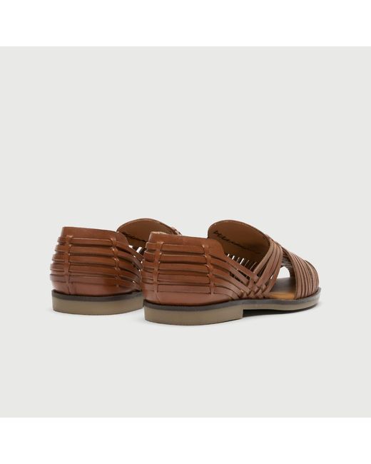 Walk London Brown Harry Weave Slip On for men
