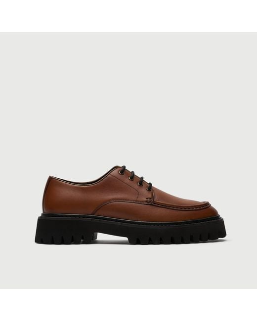 Walk London Brown Hopper Lace Shoe for men