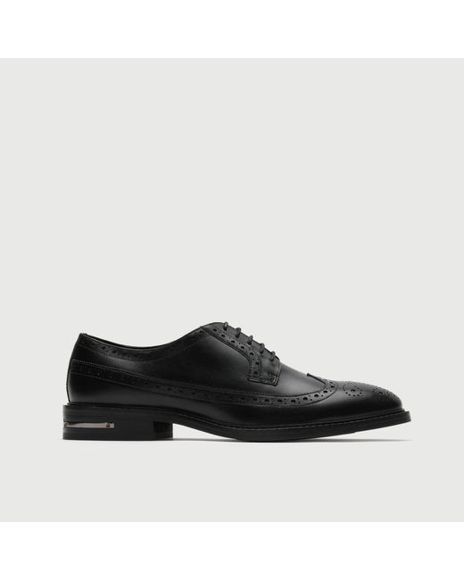 Walk London Black Oliver Brogue Shoe for men