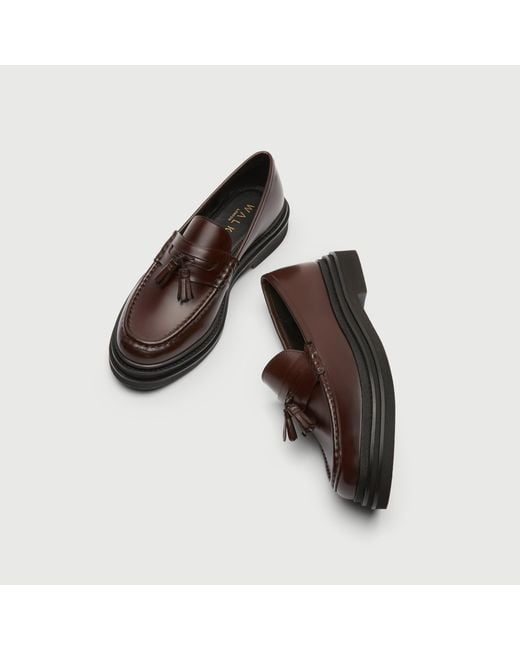 Walk London Black Brooklyn Tassel Loafer for men