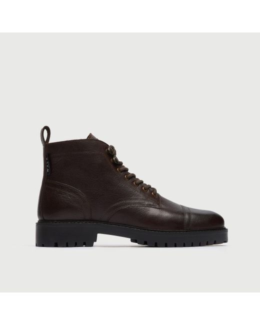 Walk London Black Sean Toe-Cap Boot for men