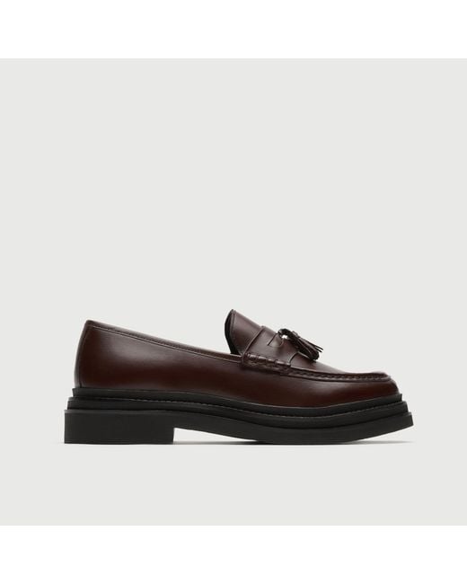 Walk London Black Brooklyn Tassel Loafer for men