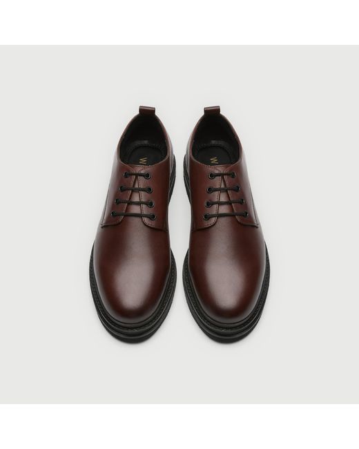 Walk London Brown Brooklyn Derby Shoe for men
