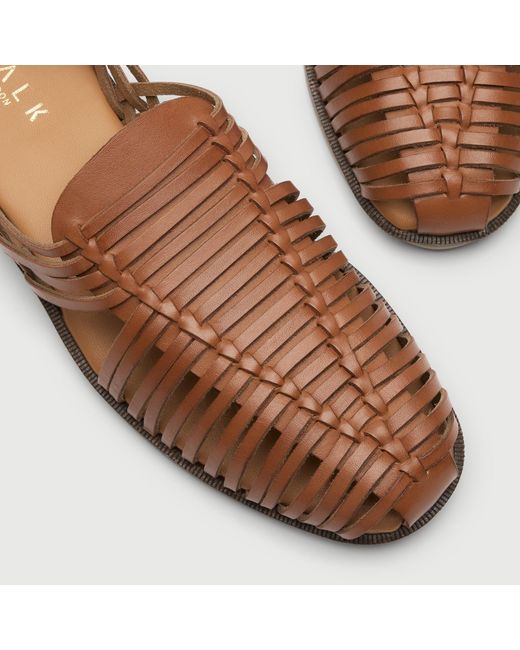 Walk London Brown Harry Weave Slip On for men