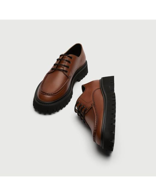 Walk London Brown Hopper Lace Shoe for men